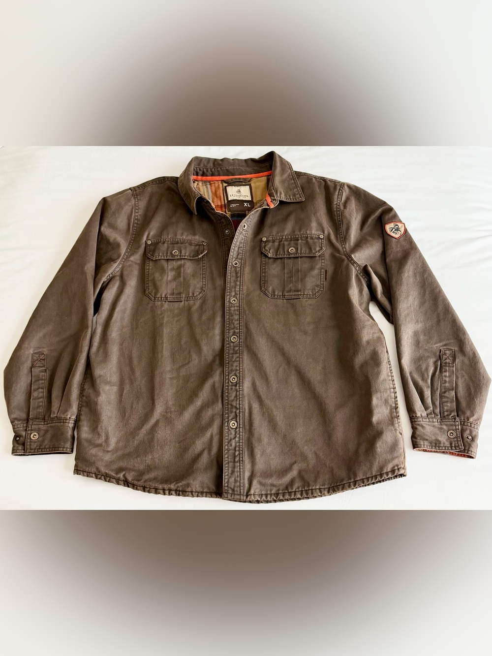 Legendary Whitetails Journeyman Flannel Lined Rugged Shirt Jacket Brown XL